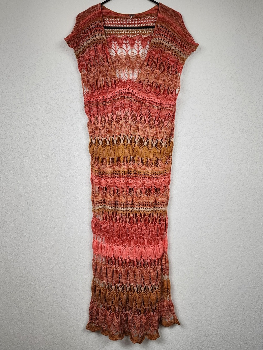 Free People 100% Cotton Knit Crochet Medium Large Dress